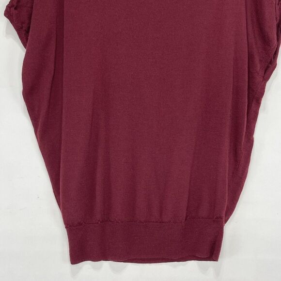 Uniqlo Wool Blend Women Knit Top Large Red Burgundy - Picture 7 of 16